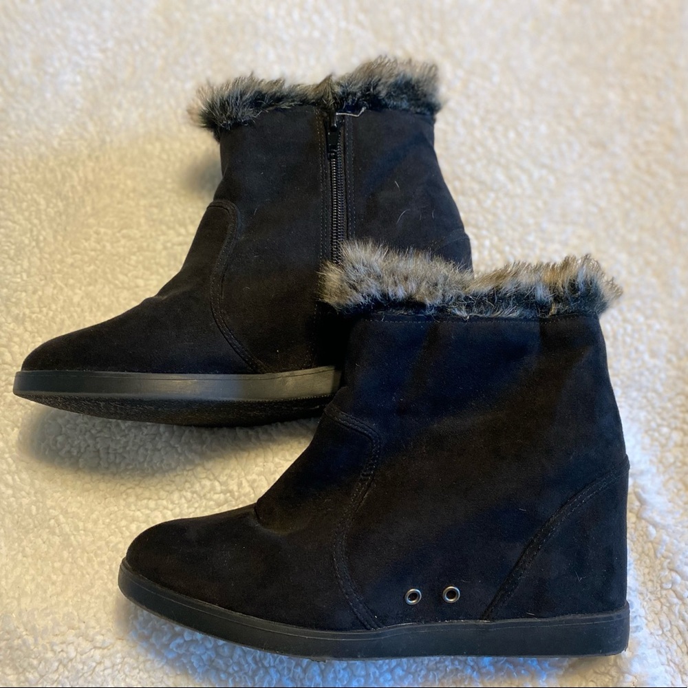 Just Fab Heeled Furry Booties